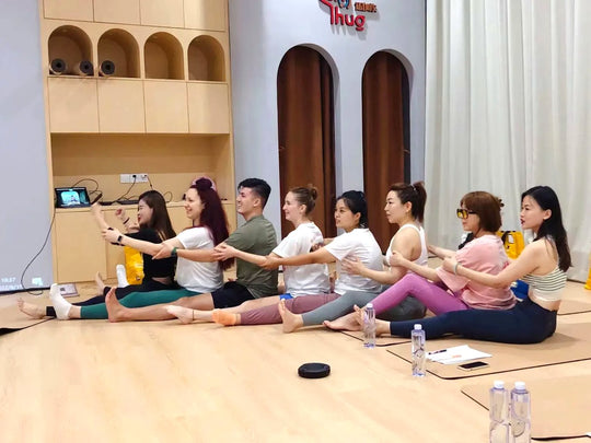 Rainbow Yoga trainees learning through a connected group activity